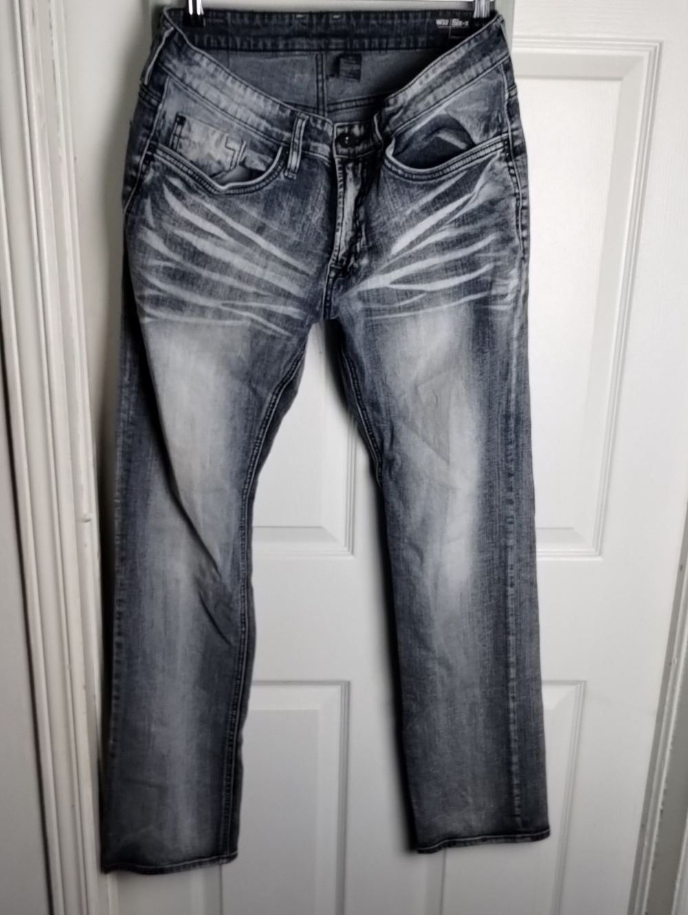 Buffalo David Bitton Men's Faded Black Straight Jeans